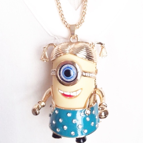 Cute Jewelry - Cute Blue Minion Necklace ~New~25"W/Extend Chain